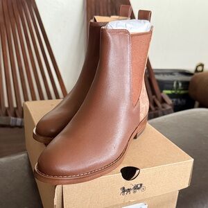 Coach Meredith Sig Bootie - Brown Leather Ankle Boots